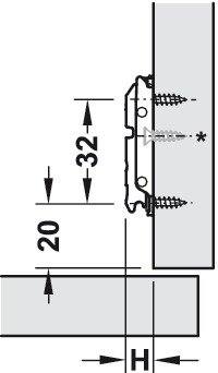 Blum expando plaatsing montage plaatje