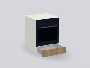 Apparatenkast voor oven en magnetron op maat (render van de indeling G3)