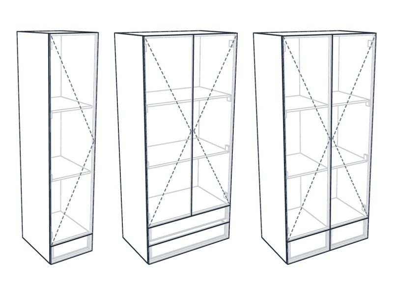 Mmf340-Hoge-Kast-Met-Deuren-En-Laden-Op-Maat Hoge kast met deuren en laden op maat