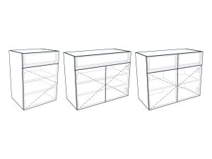 Lage kast met deuren en laden op maat