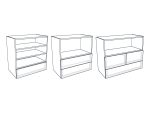 Lage open kast met laden op maat